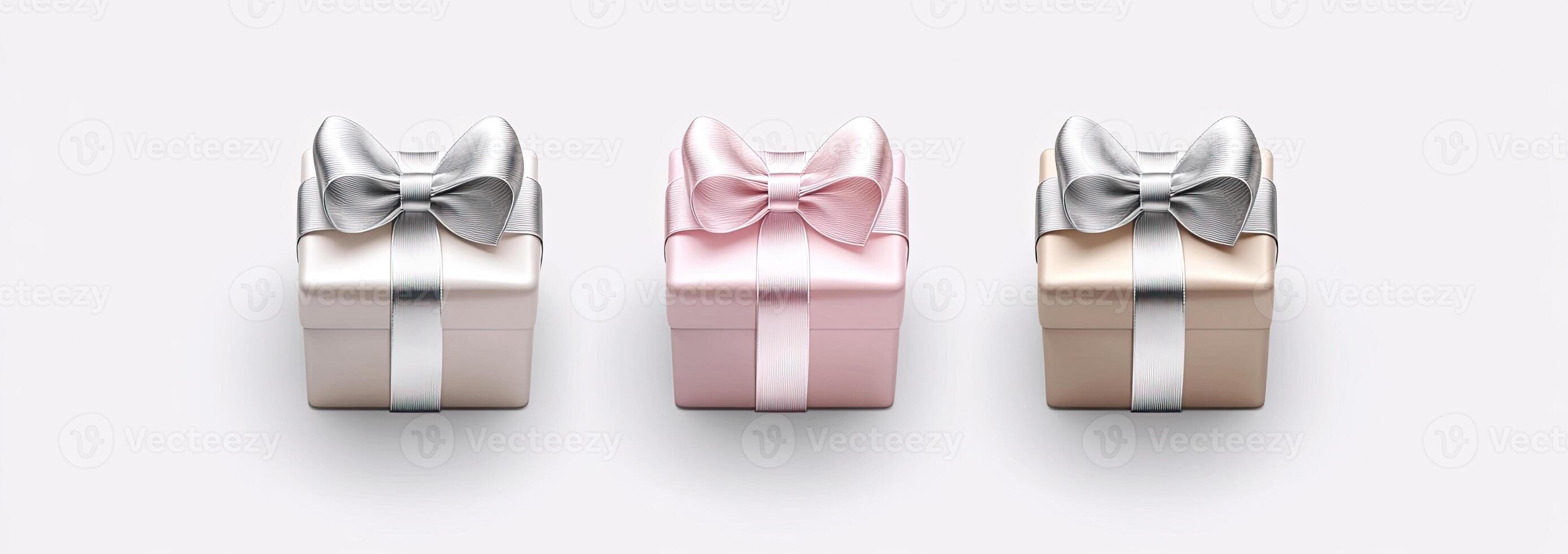 Three Gift Boxes with Ribbons photo