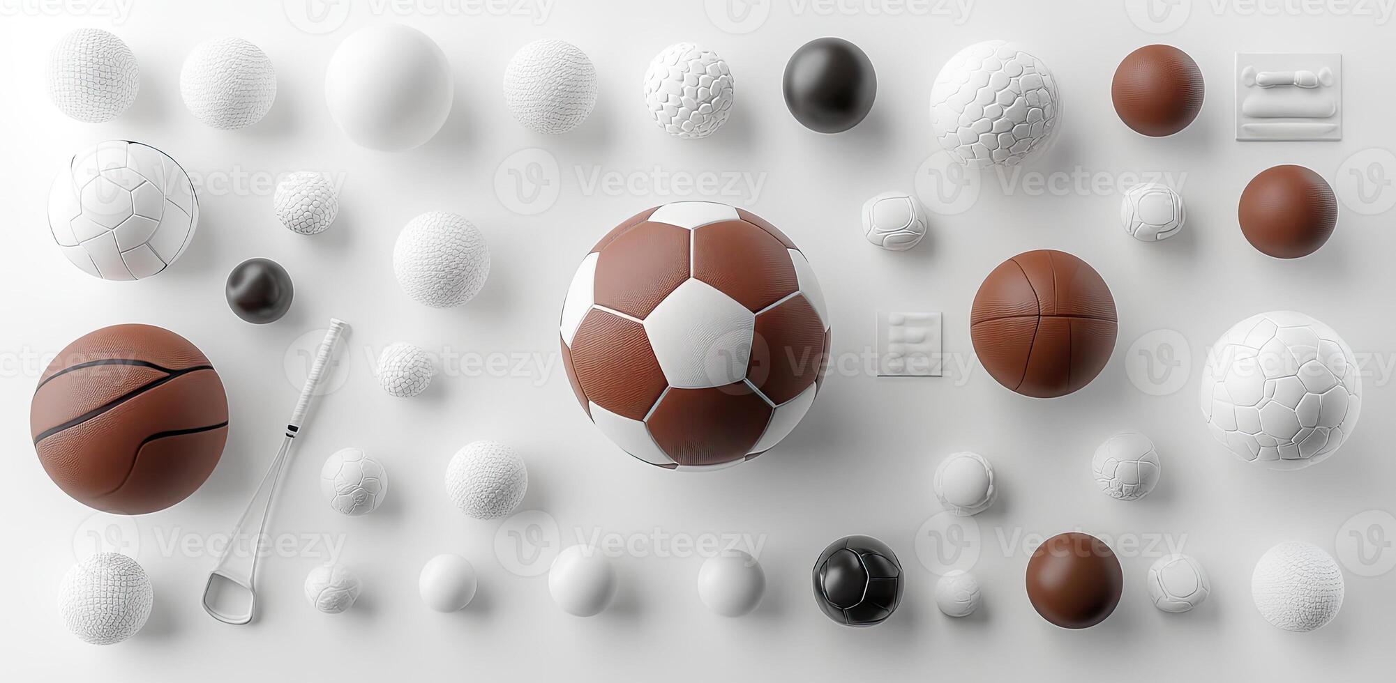 A variety of different colored balls and other objects photo