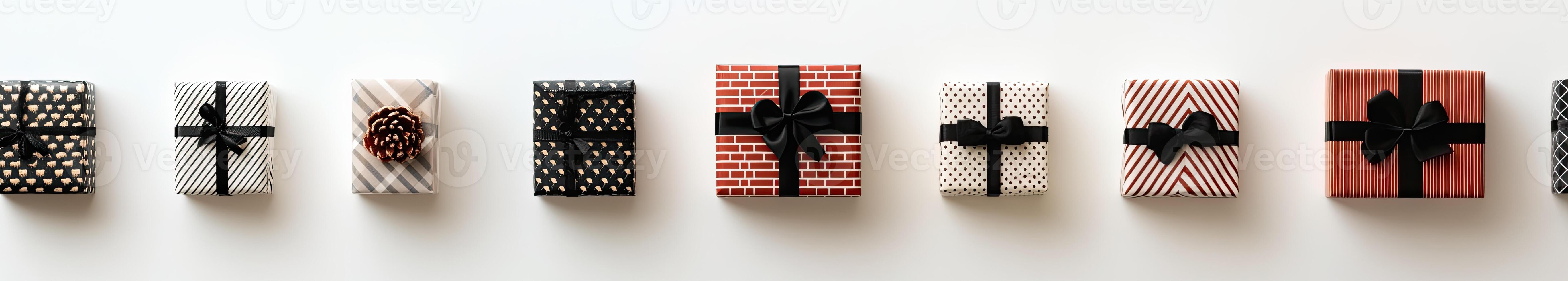 Festive Gift Boxes in Various Patterns photo