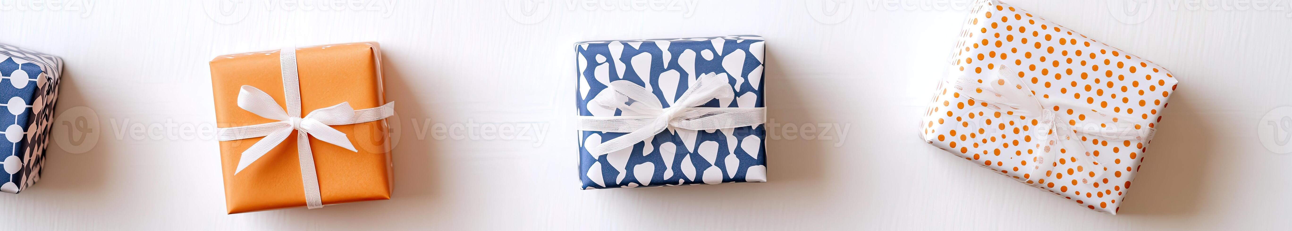 Wrapped Presents in Various Patterns photo