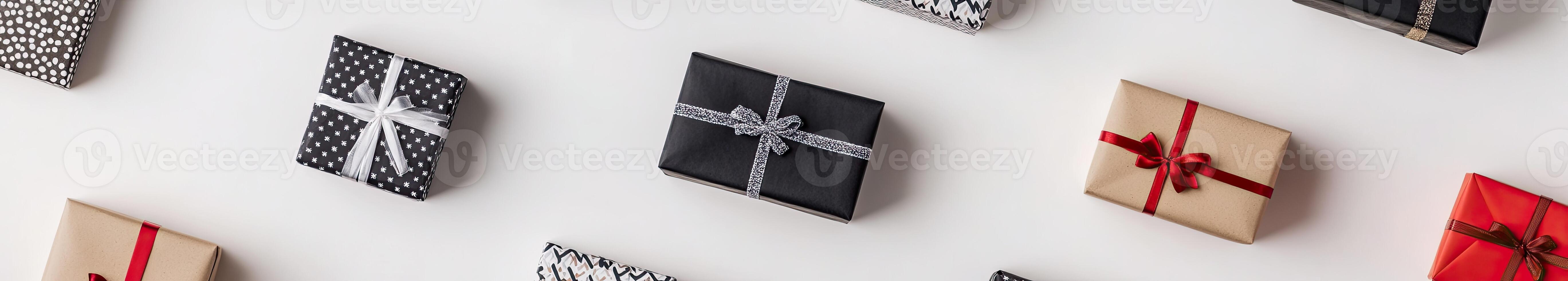 Assorted Wrapped Gifts on a White Surface photo