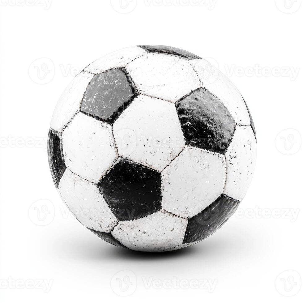 Worn soccer ball, distressed photo