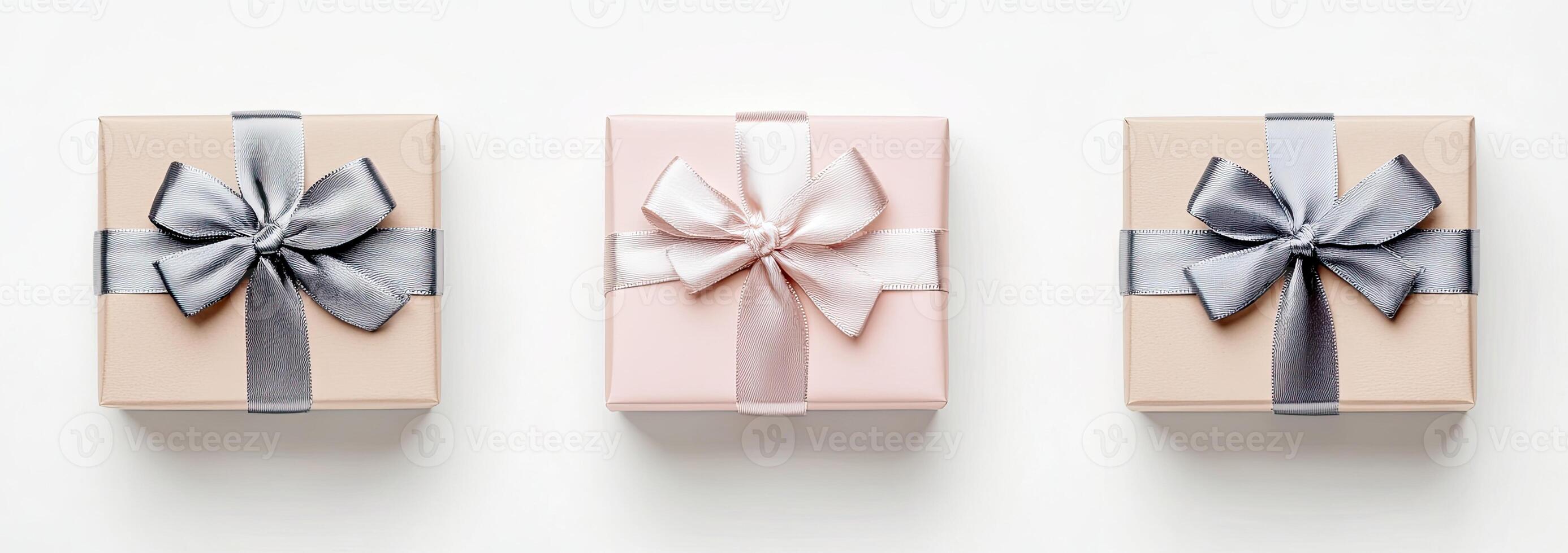 Three elegant gift boxes photo