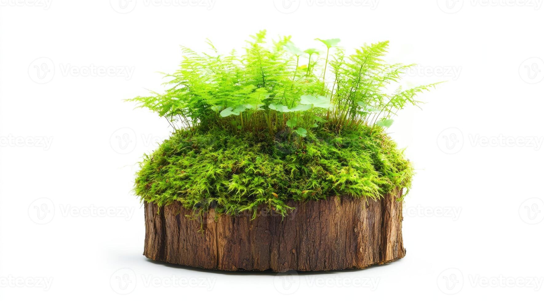 Miniature terrarium with moss and ferns photo
