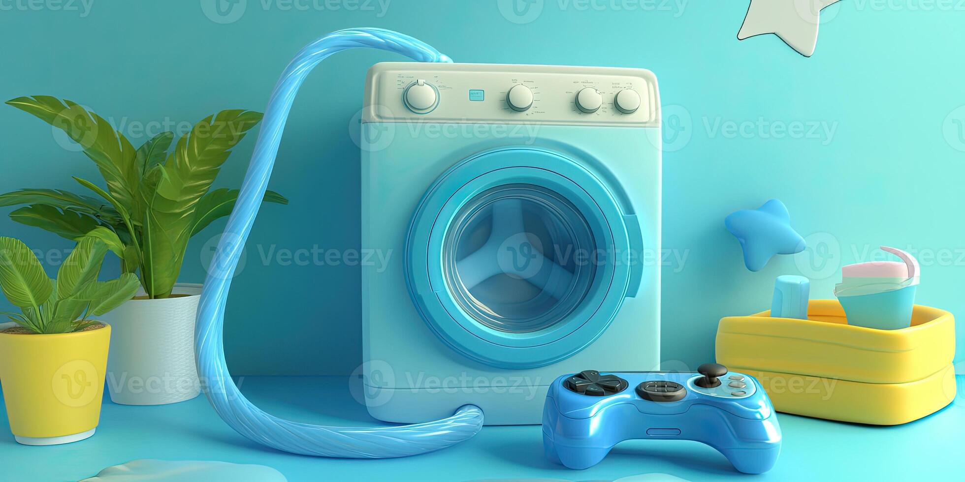 Playful Laundry Scene photo