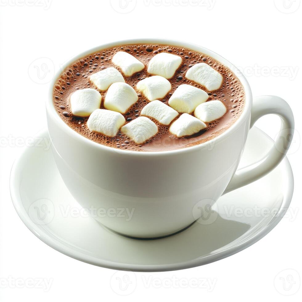 A cup of hot chocolate with marshmallows on top photo