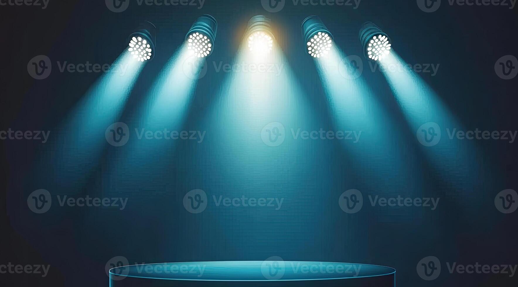 Empty stage lit by spotlights photo