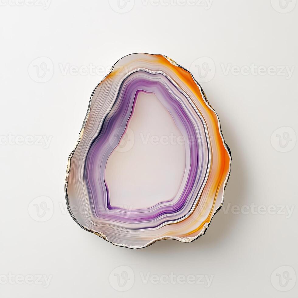 Colorful agate slice, a unique and vibrant natural stone photo