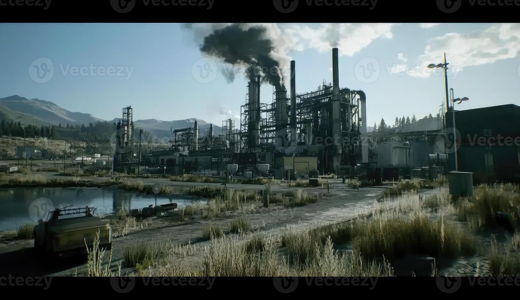 Desolate industrial complex photo