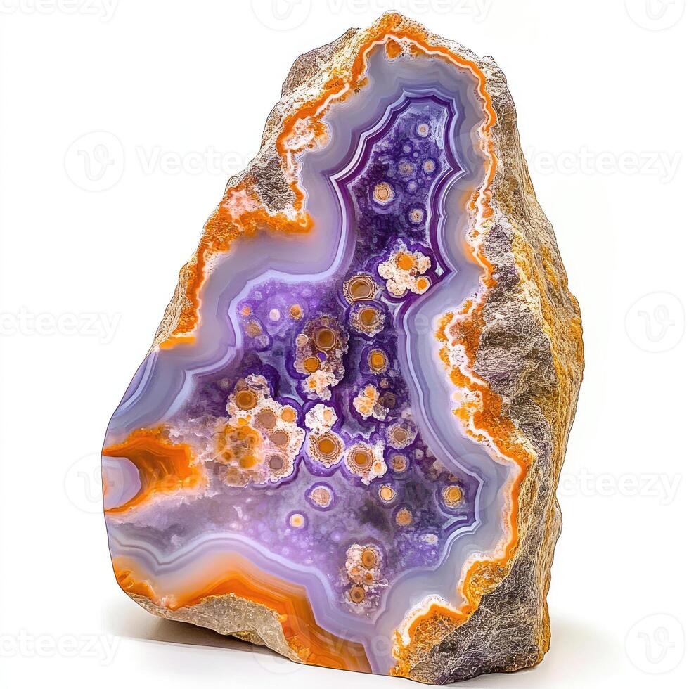 Intricate banded agate specimen photo