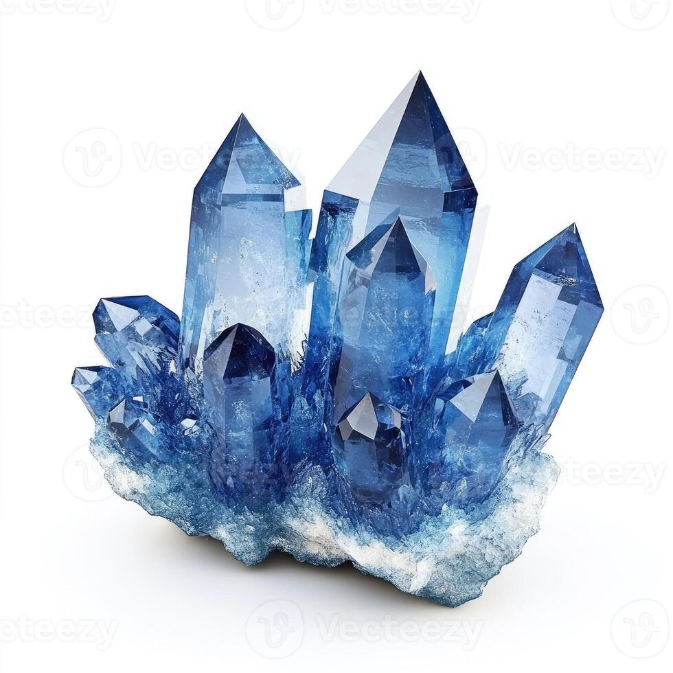 Radiant blue crystal cluster photo