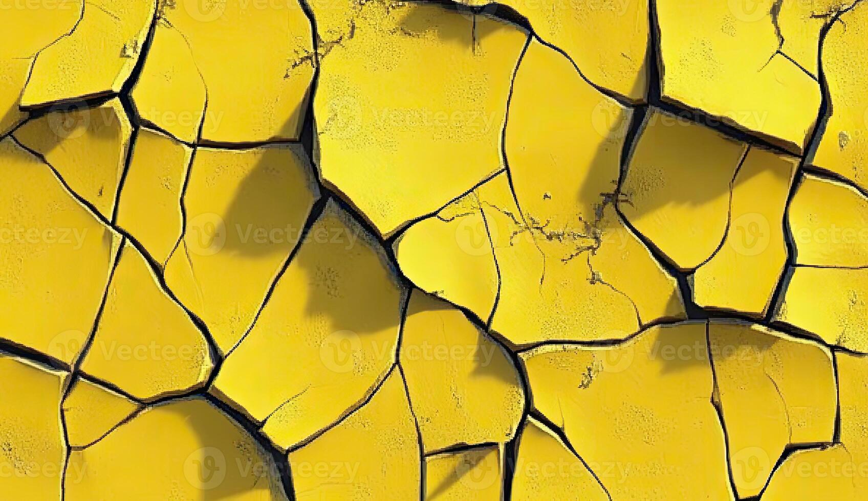 Cracked yellow earth texture photo