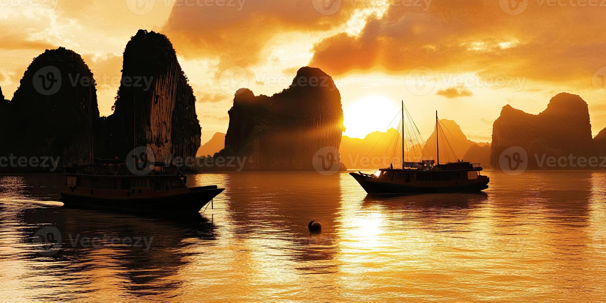 Golden Sunset on a Tranquil Harbour photo