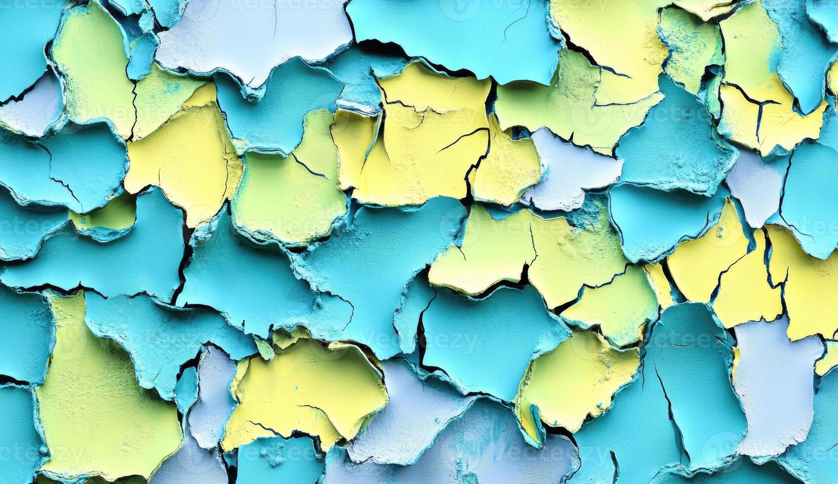 Peeling paint in vibrant colors photo