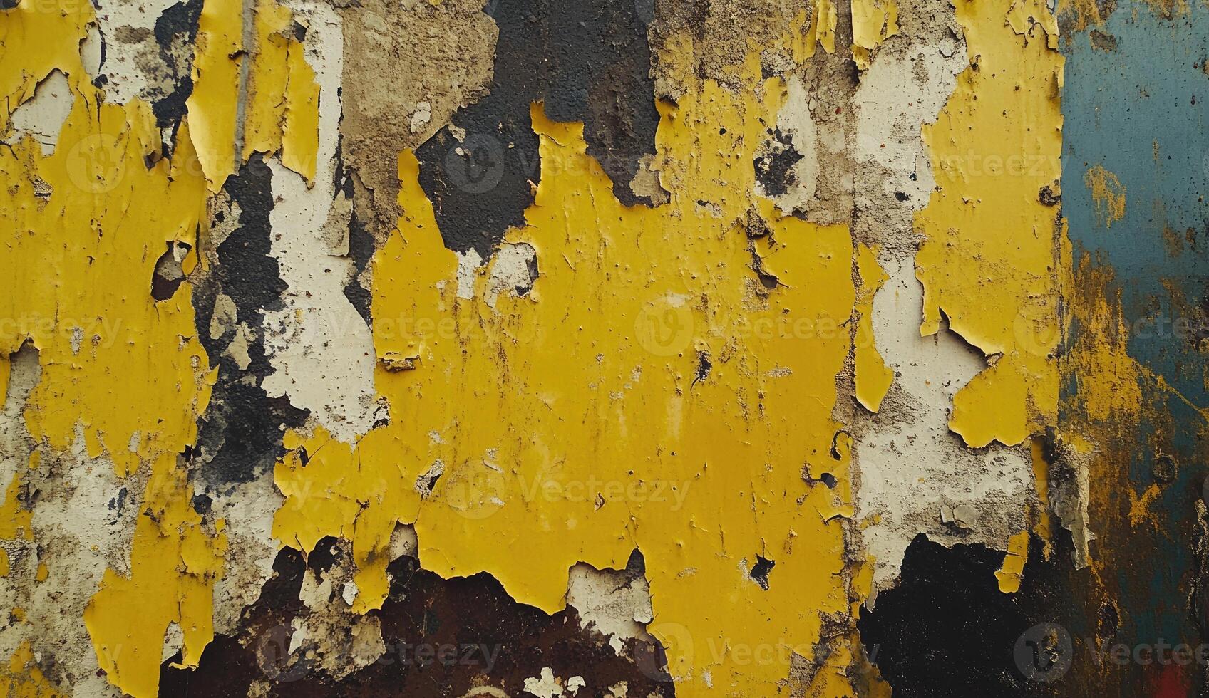 Peeling paint on aged metal photo