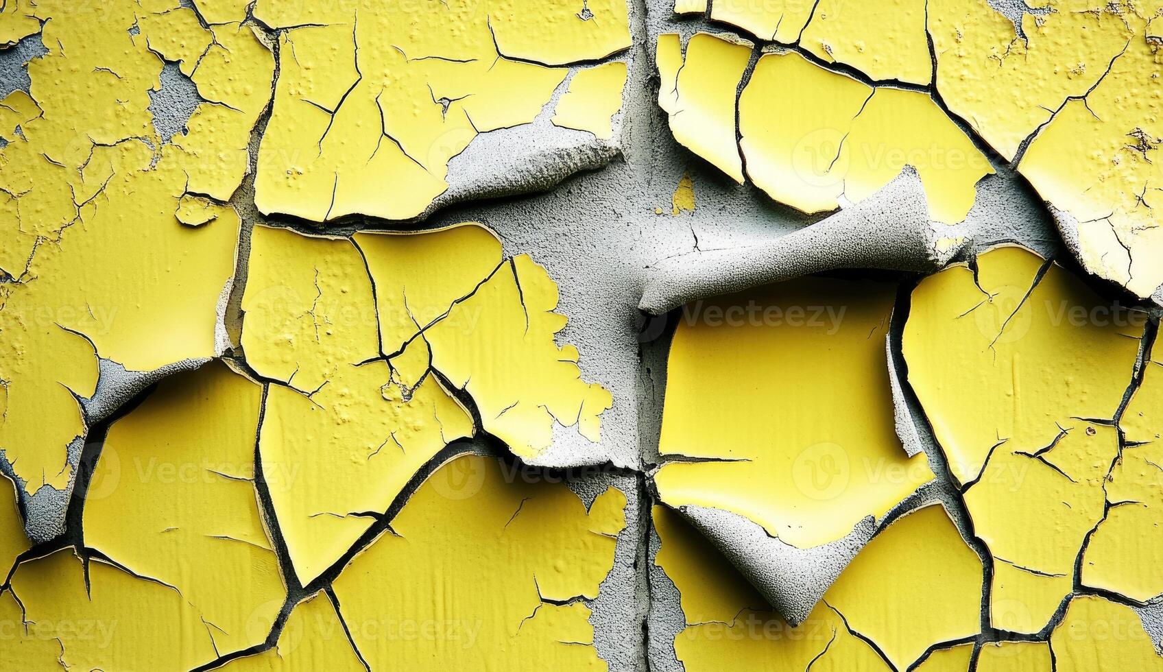 Yellow paint peeling off of a wall photo