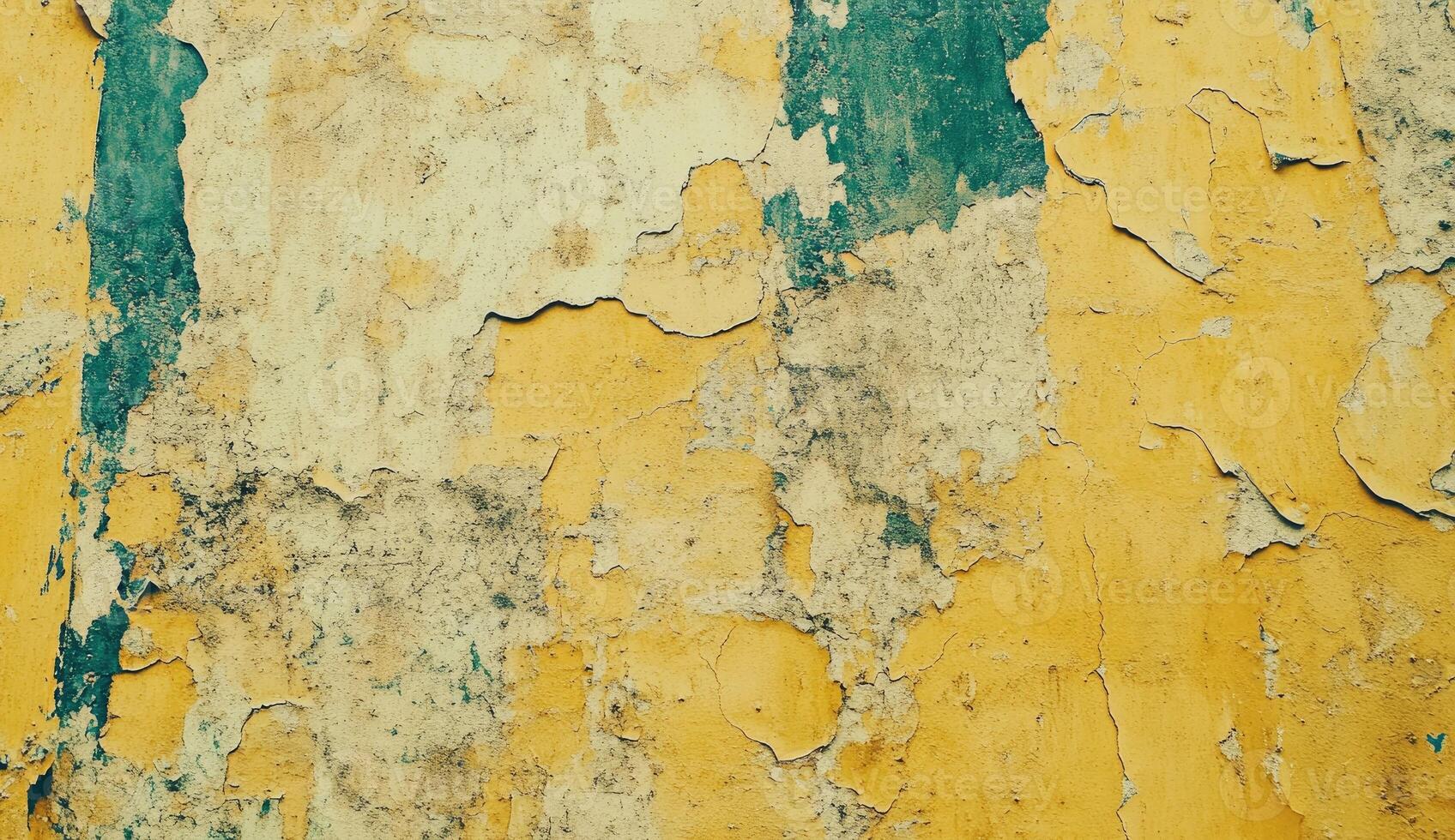 Peeling paint on a weathered wall photo