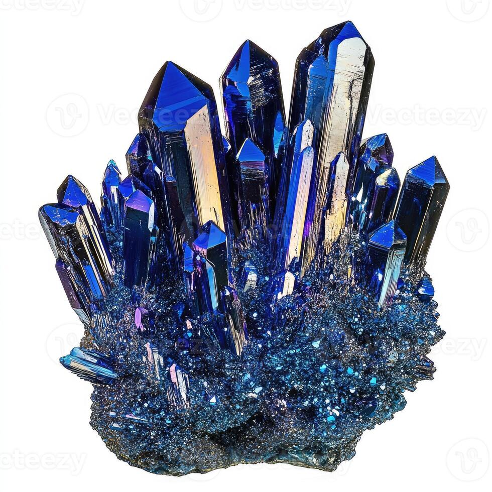 Deep blue crystal cluster photo