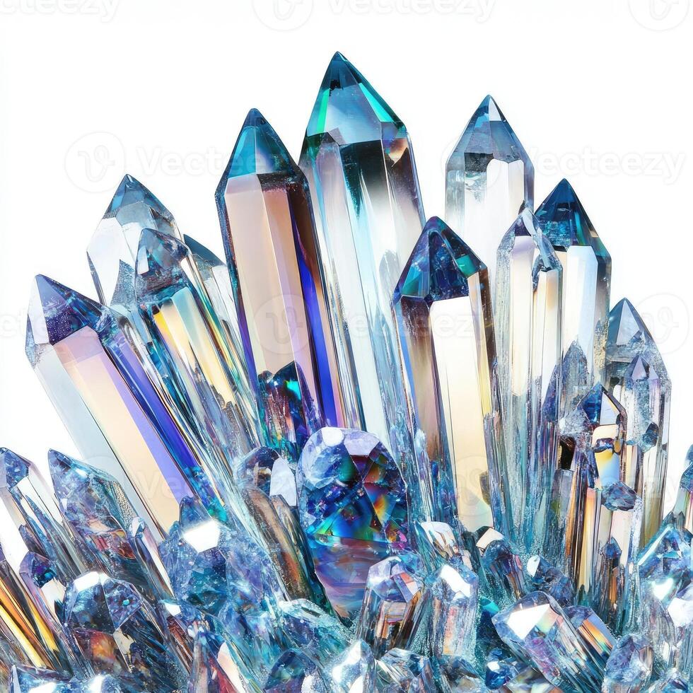Cluster of iridescent crystals photo