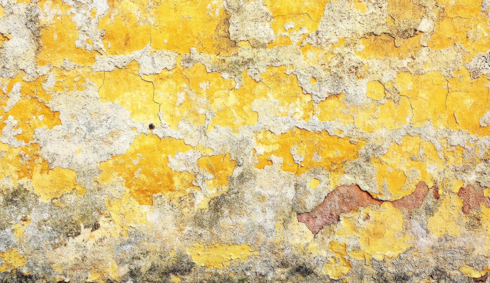 An old yellow wall with peeling paint photo