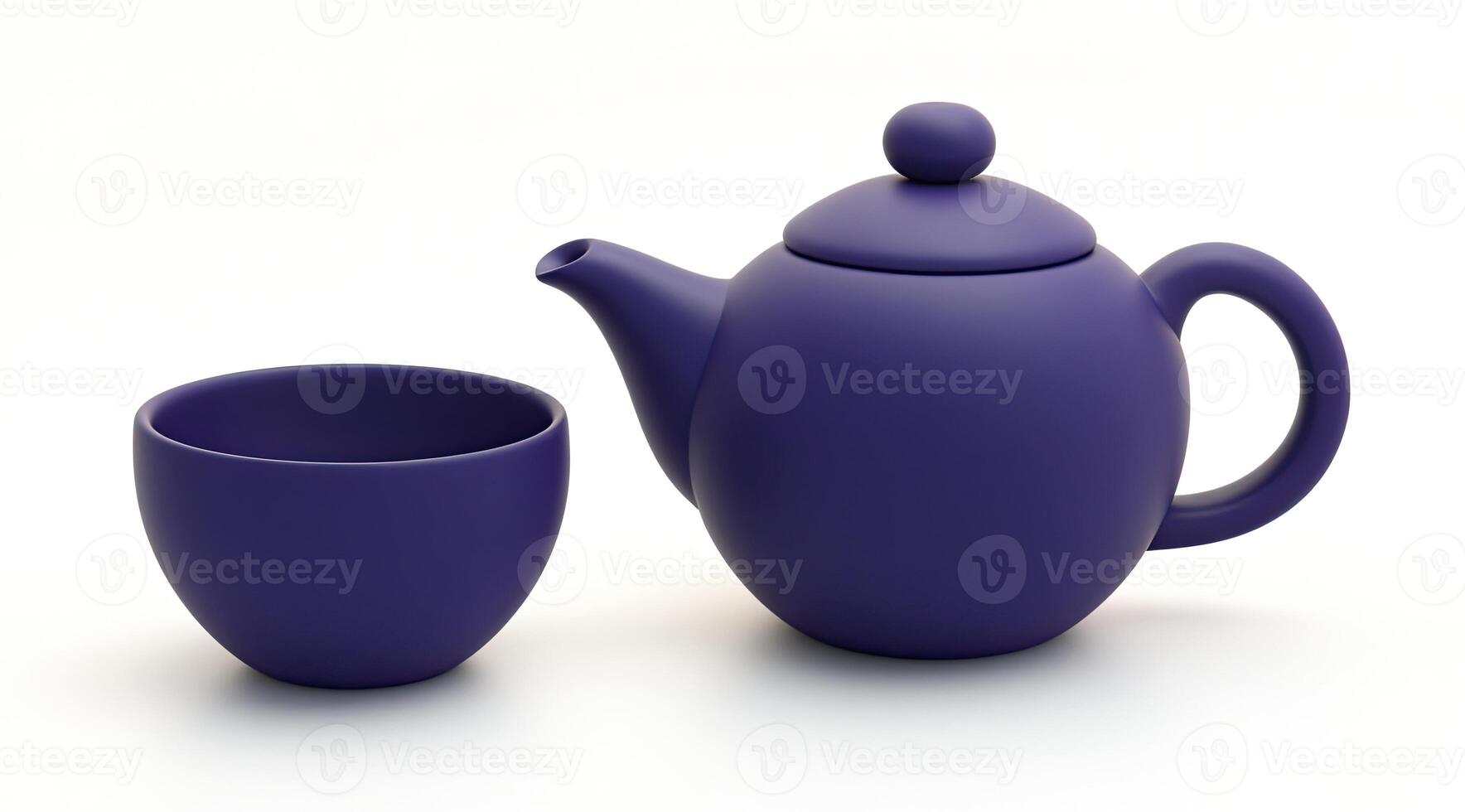 Indigo tea set, simple and elegant photo