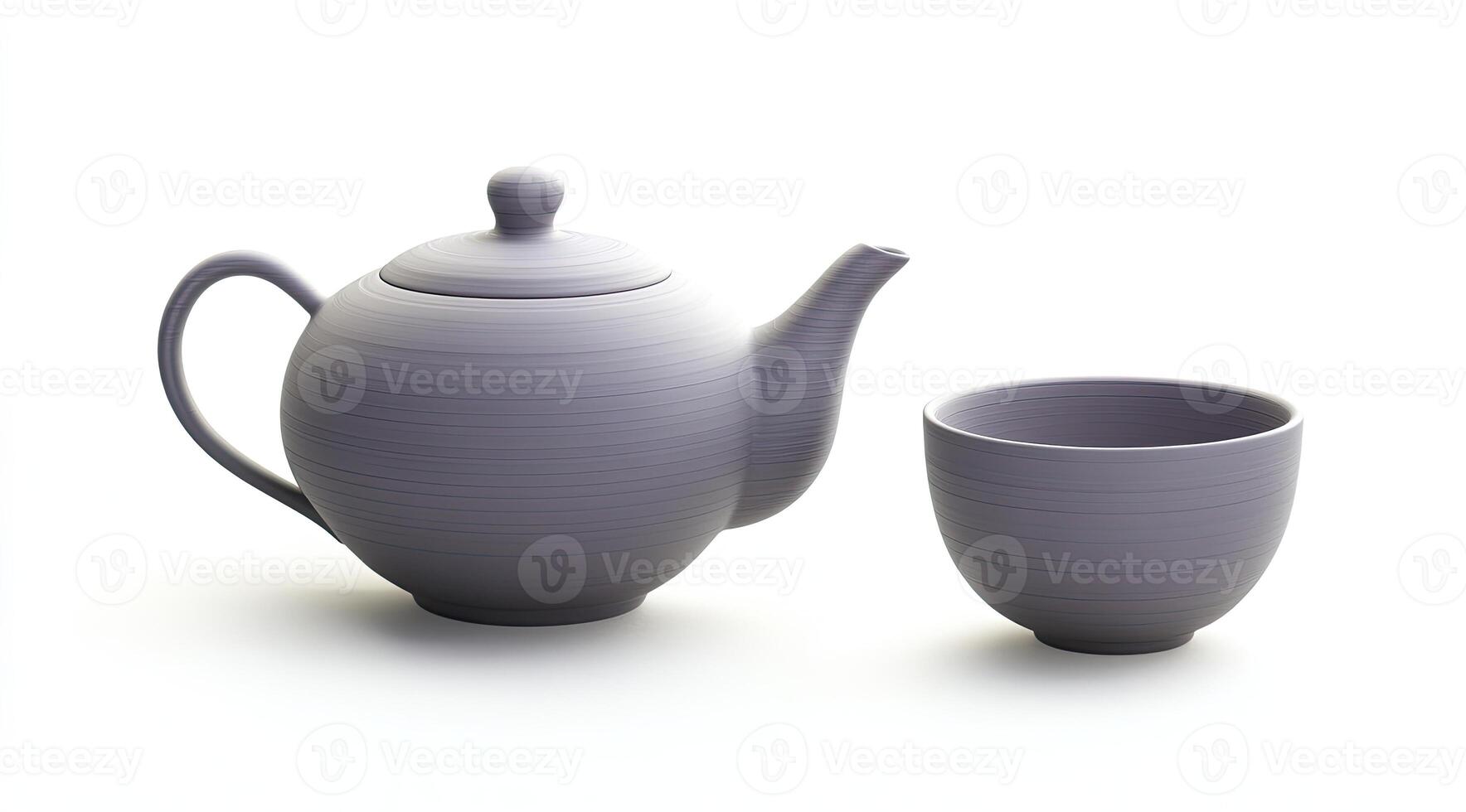 Simple tea set, muted grey photo