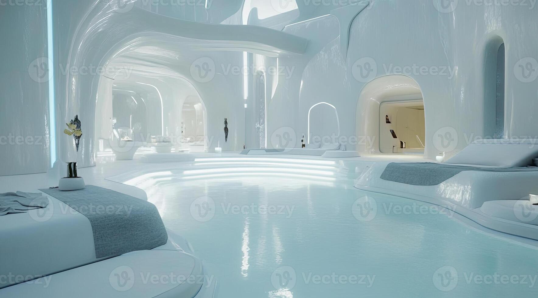 Modern, pristine, ethereal spa retreat photo