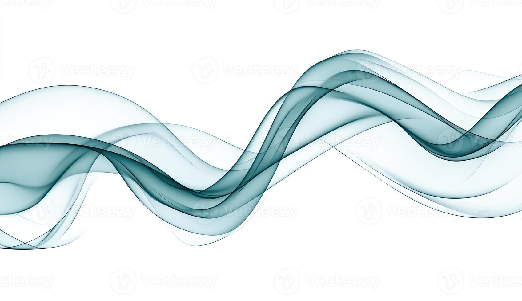 Abstract teal flowing ribbons photo