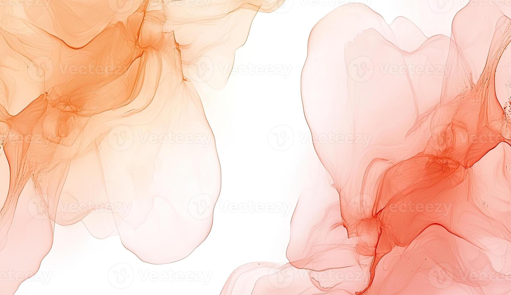 Abstract fluid art, gentle hues of peach and rose, soft, flowing forms photo
