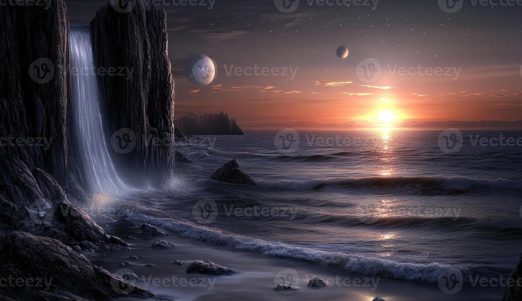 Cosmic Coastal Sunset photo