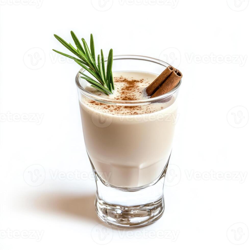 Creamy, spiced eggnog shot photo