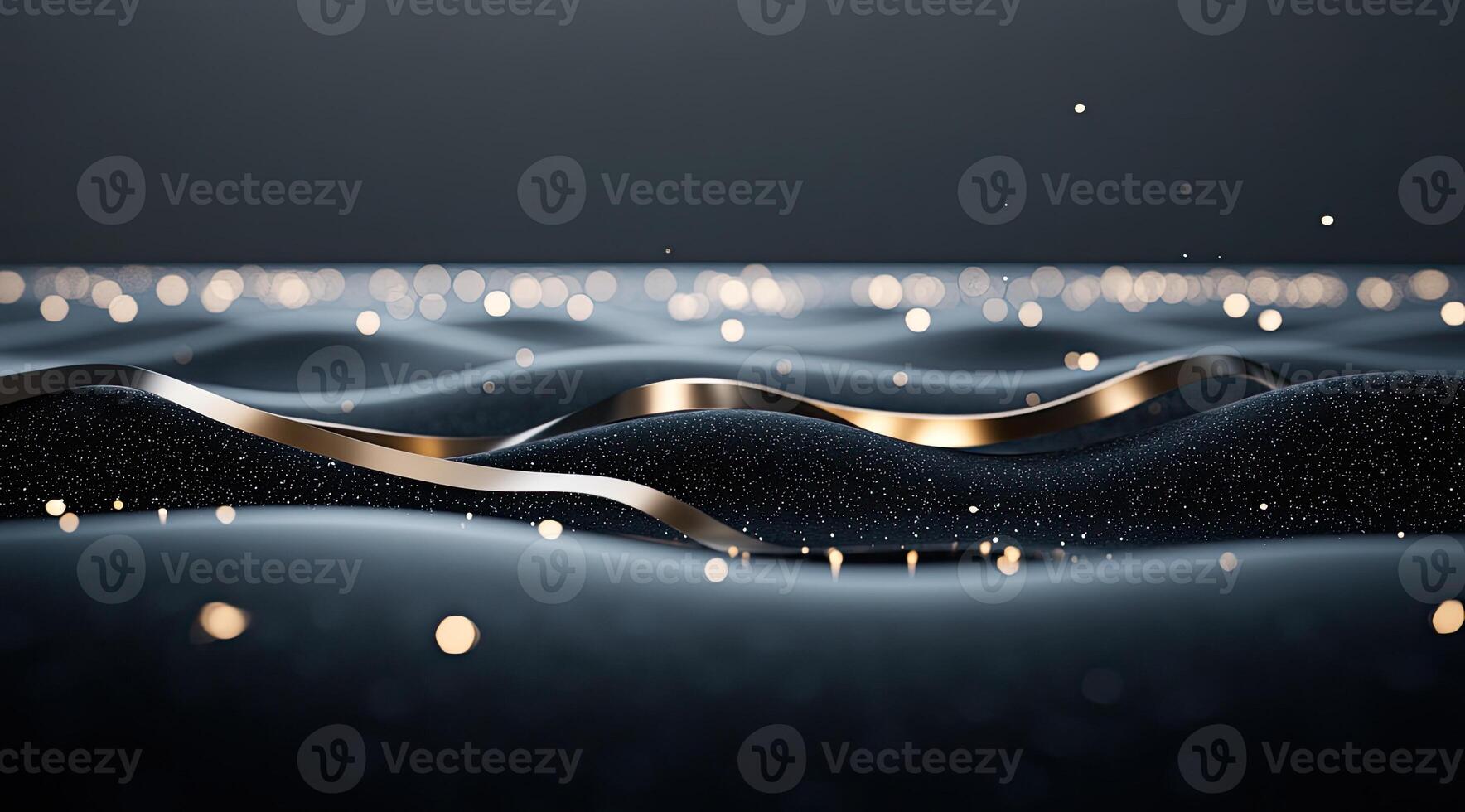 Abstract dark background with golden lines and light photo