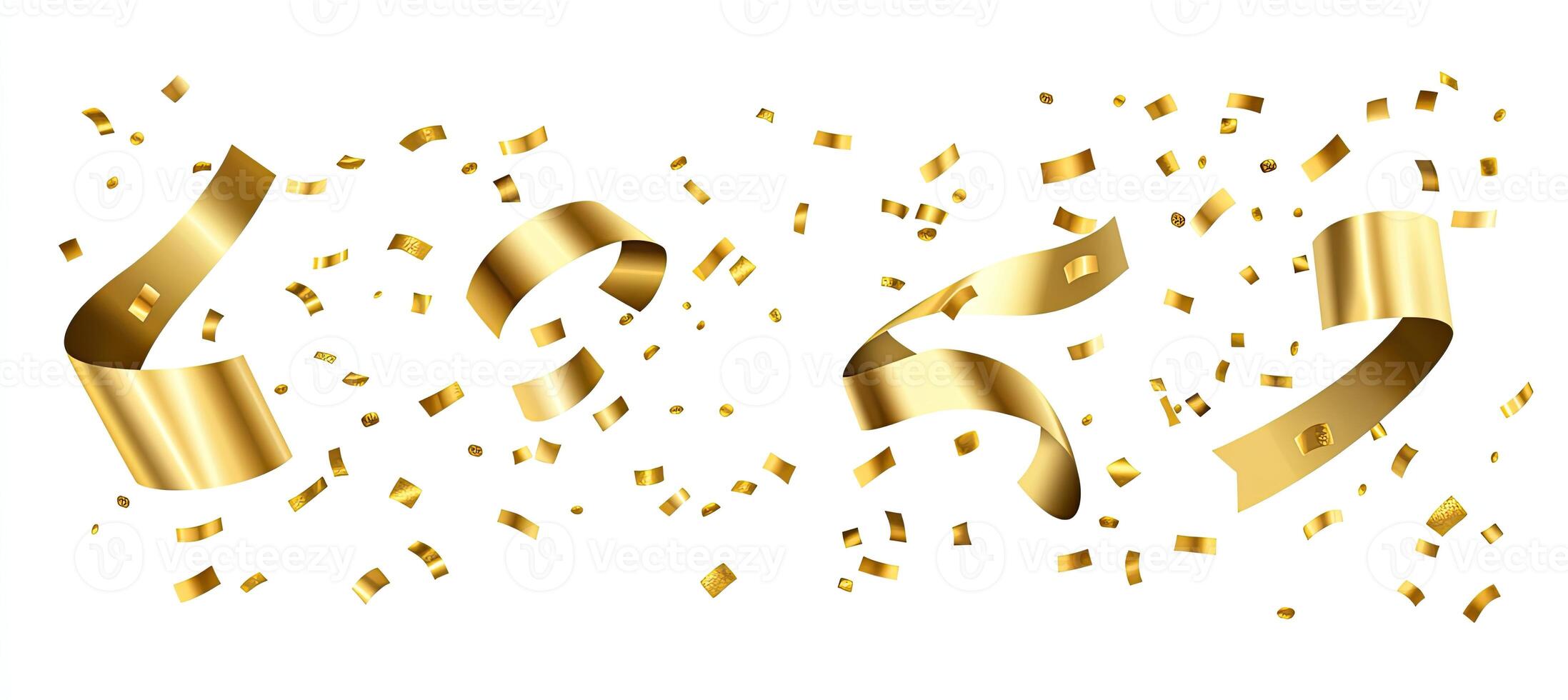 Gold Confetti and Ribbons photo