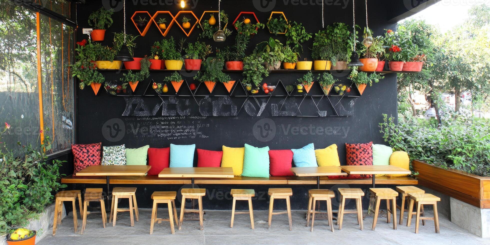 Vibrant Outdoor Cafe Setting photo