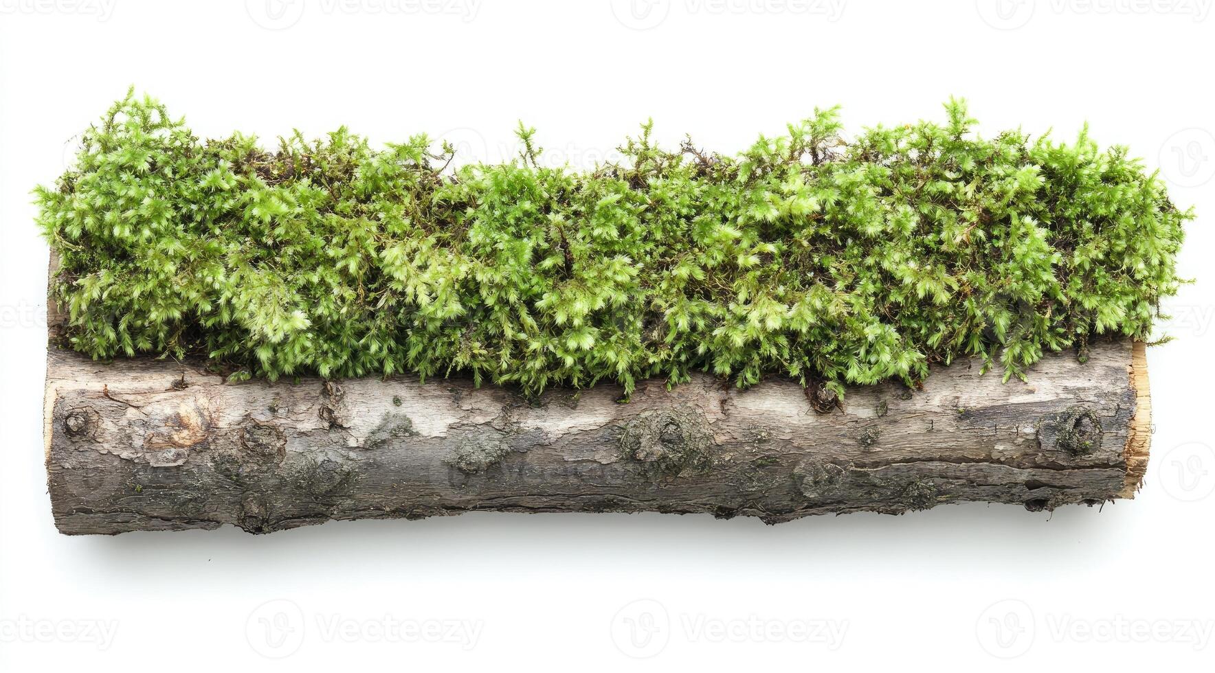 Moss-covered log section photo