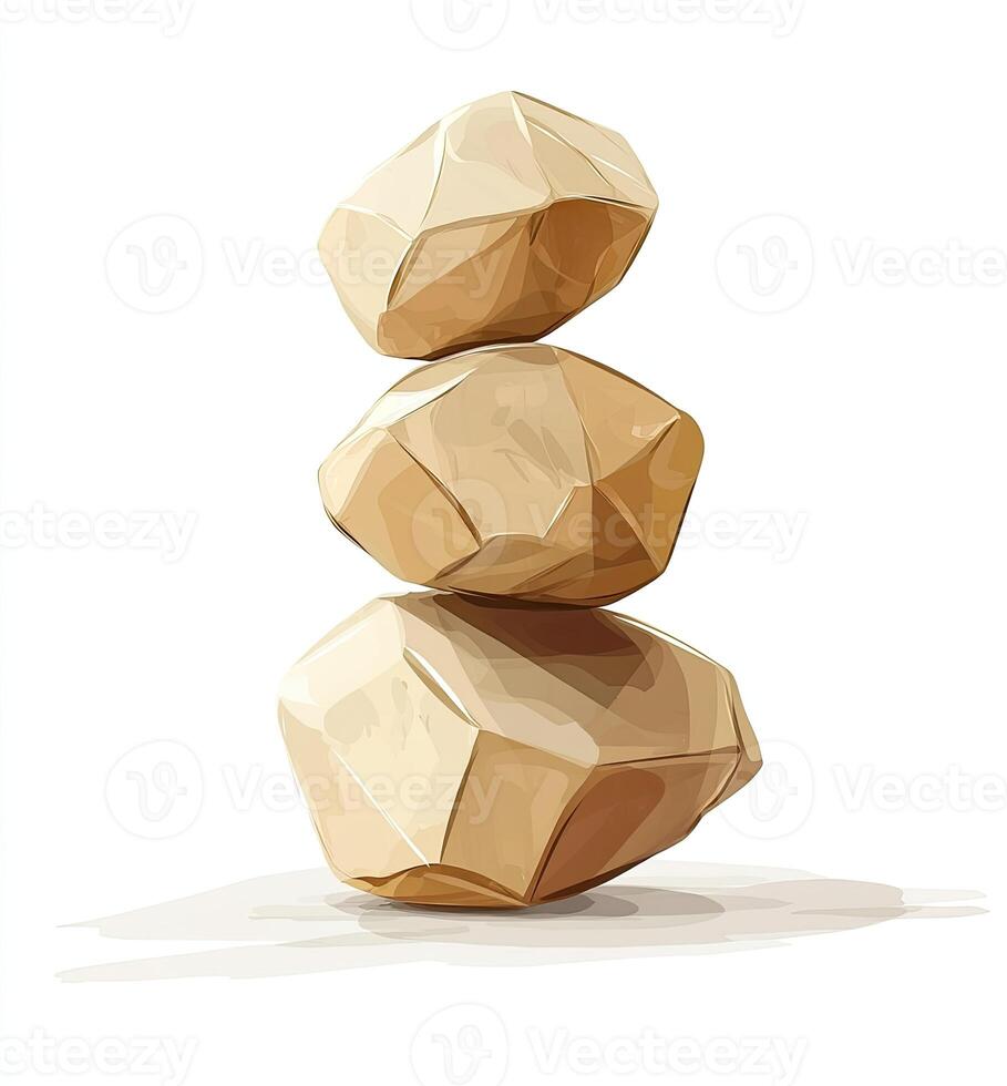 Stacked stones, balanced and serene photo