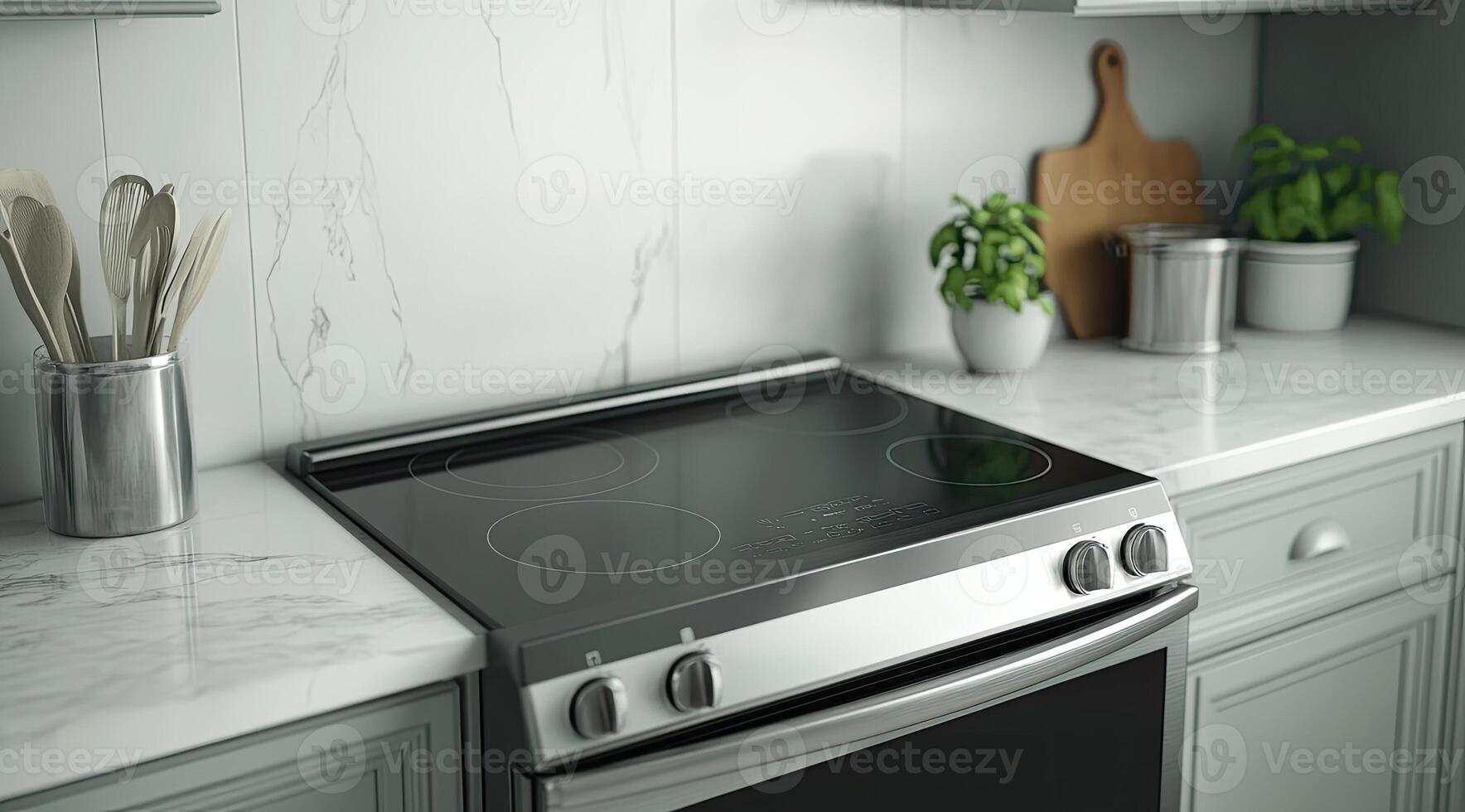 Modern stovetop with sleek design photo