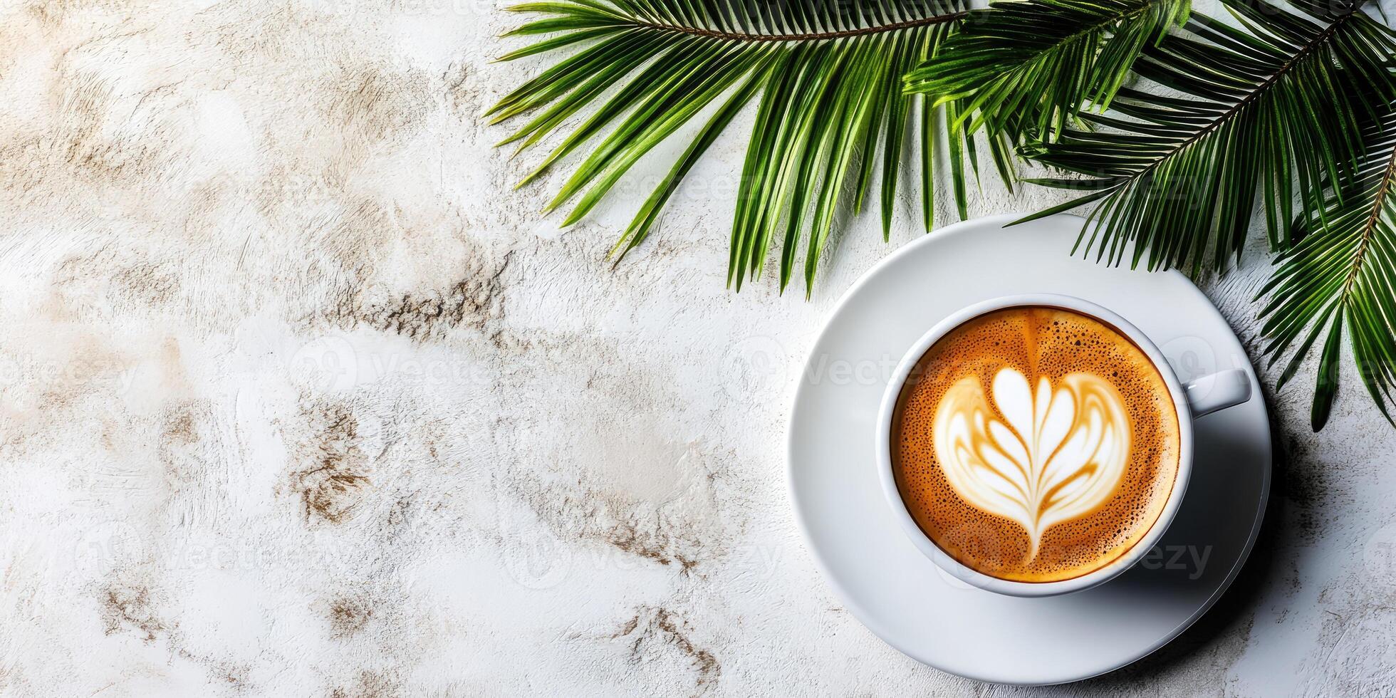 Relaxing Latte on a Marble Surface photo