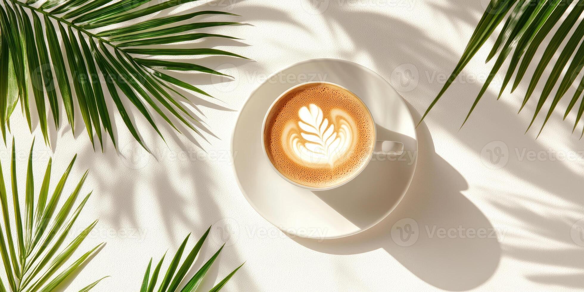 Relaxing Latte with Tropical Flair photo