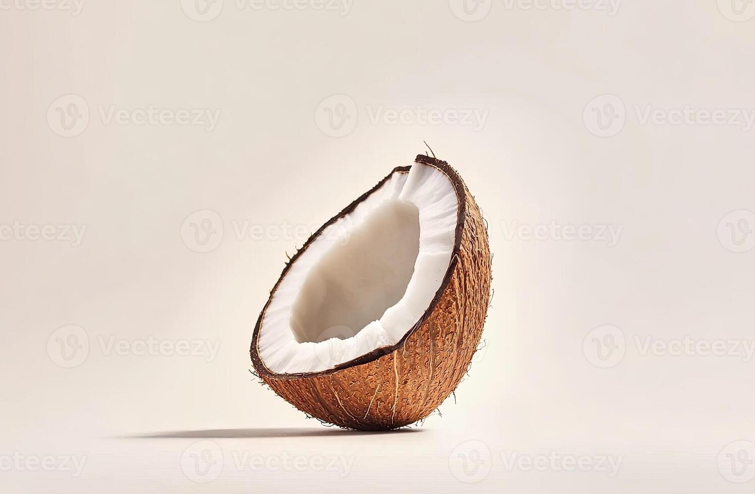 Half coconut, light background photo