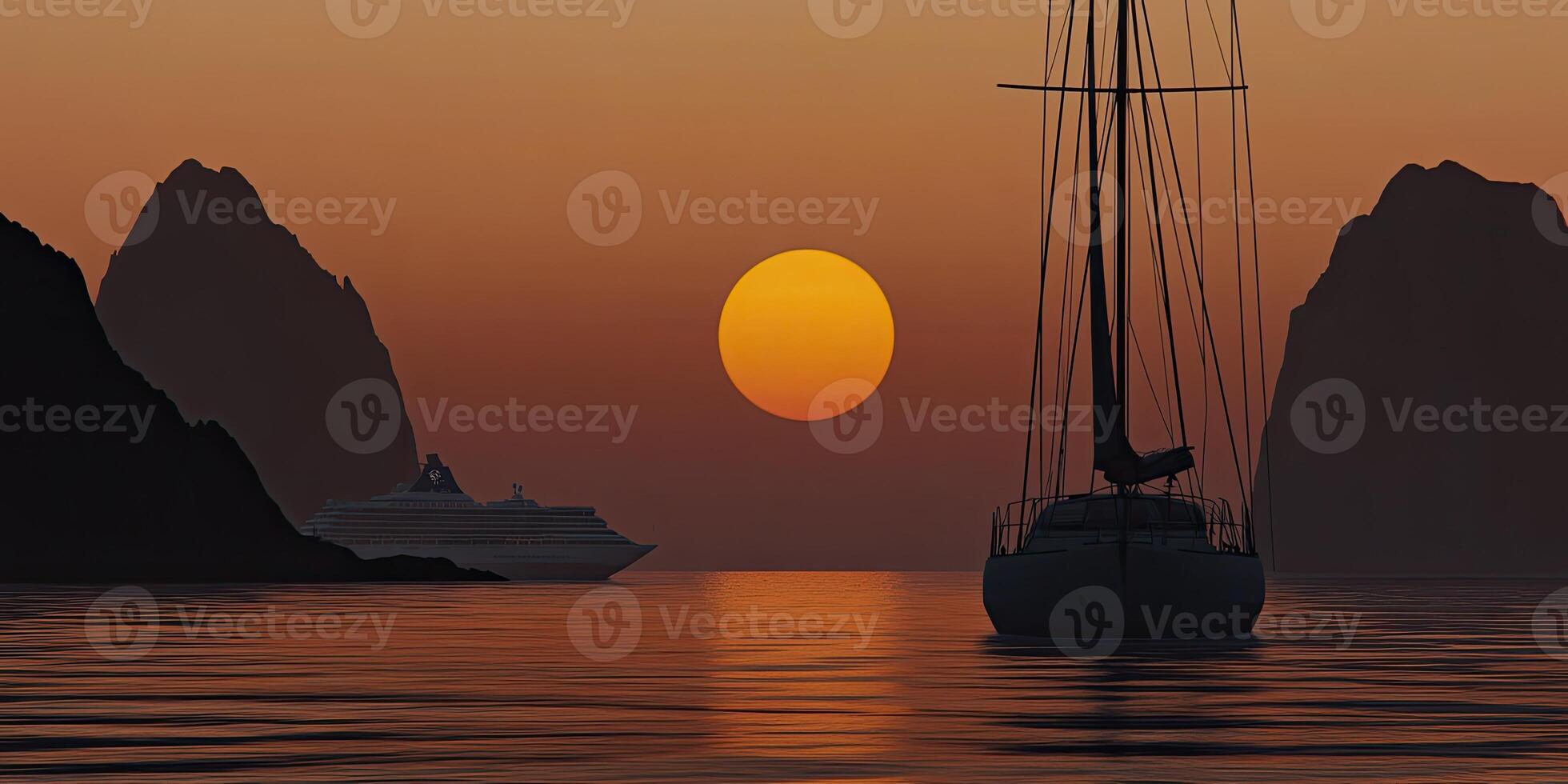 Sunset Serenity at Sea photo