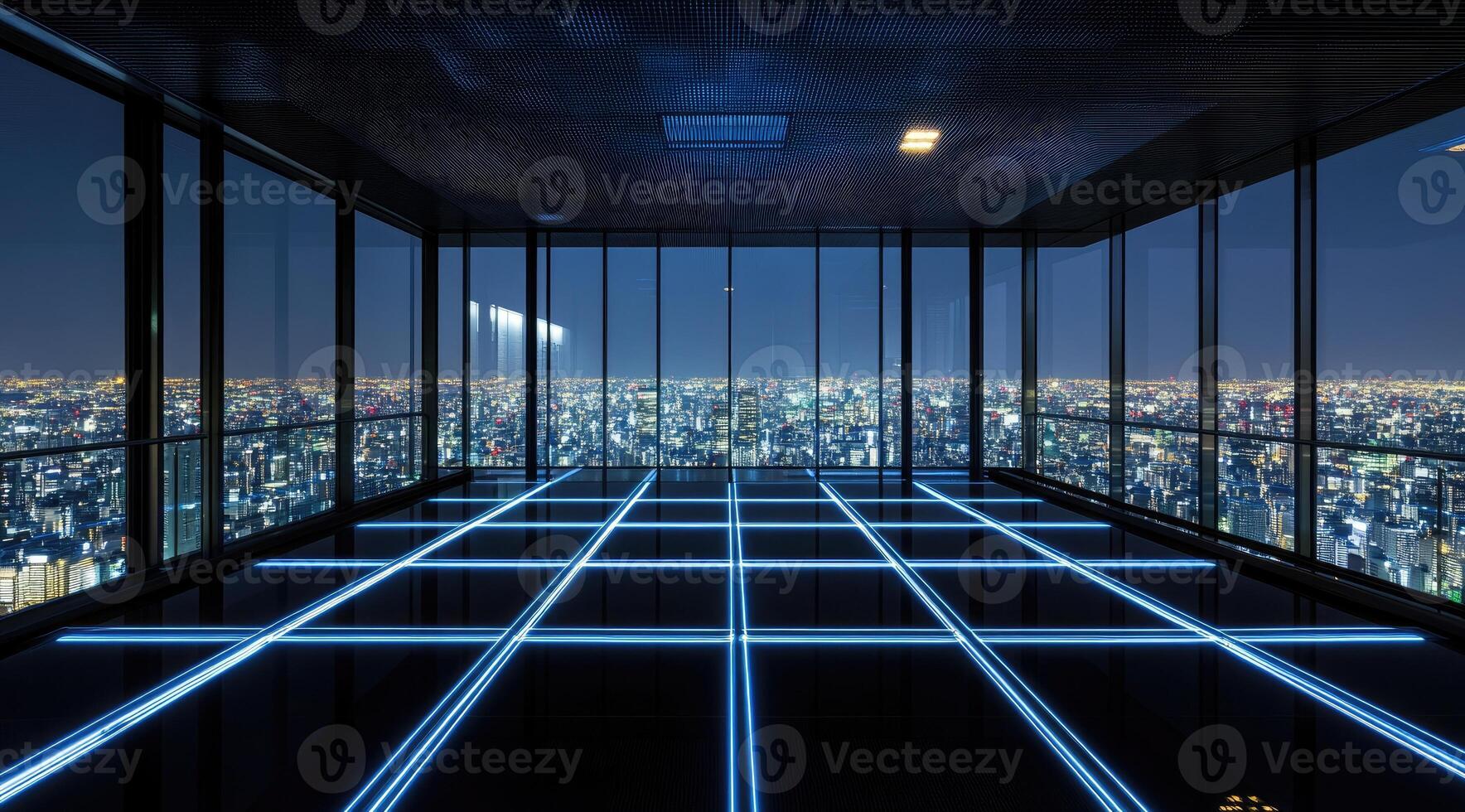 Modern city view at night photo