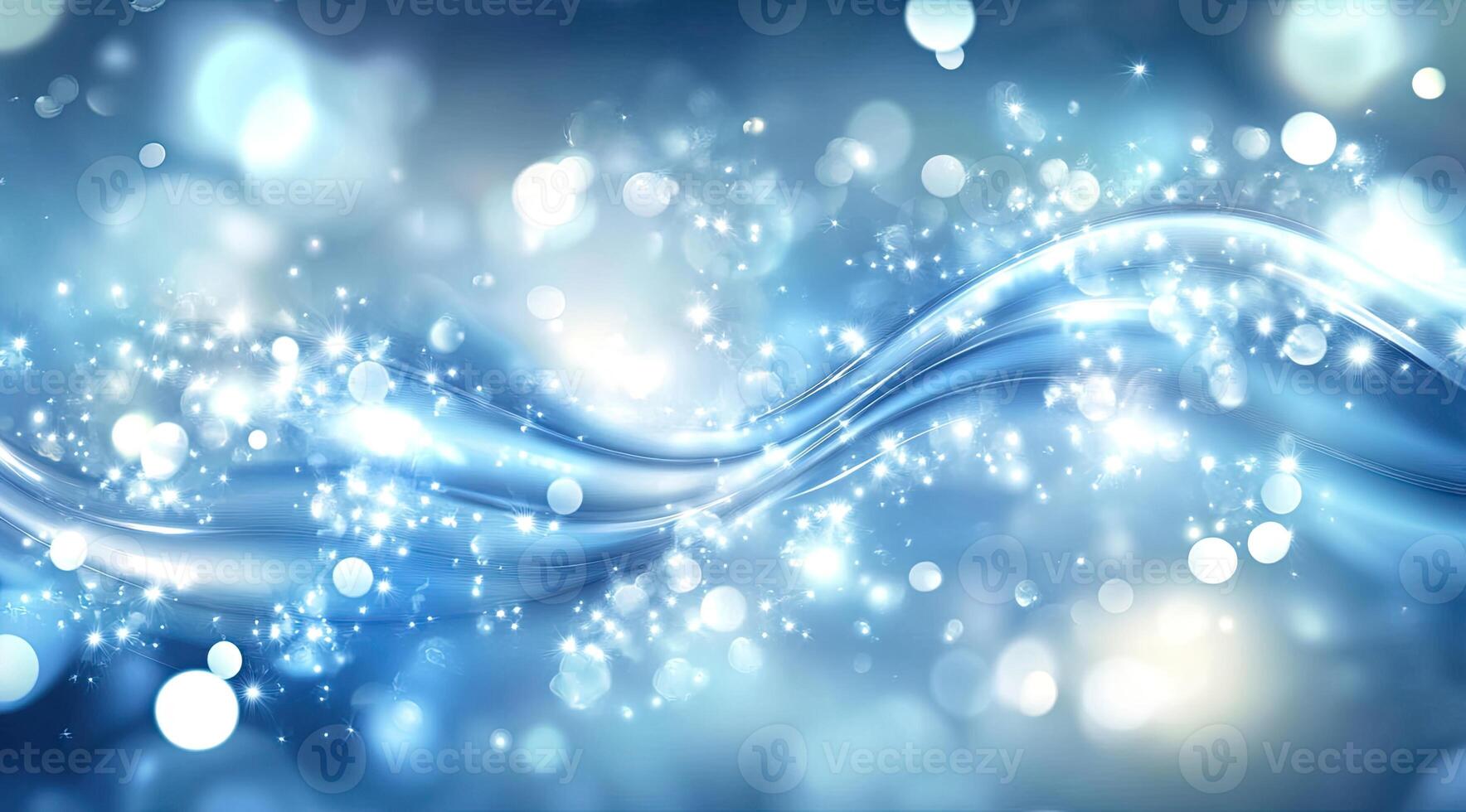 Abstract winter background with flowing light photo