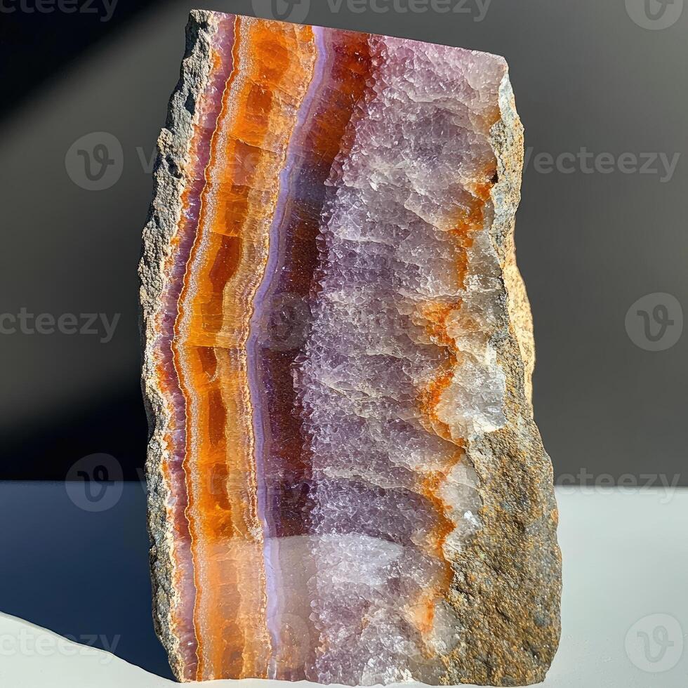 Raw, banded agate slab, natural beauty photo