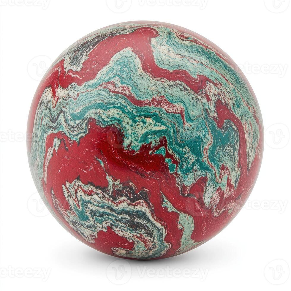 Marbled sphere, vibrant colors photo