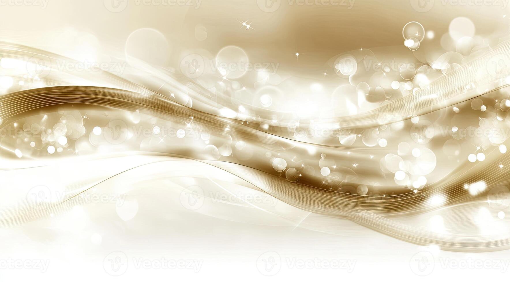 Gold abstract waves with bokeh photo