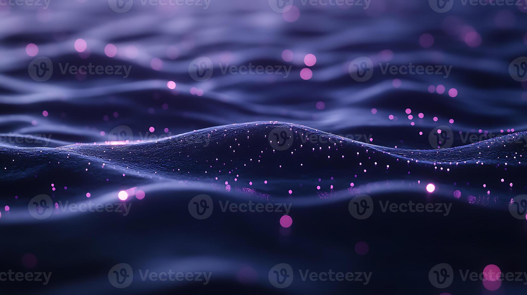 Abstract Purple Waves With Glittering Particles in a Dreamlike Pattern photo