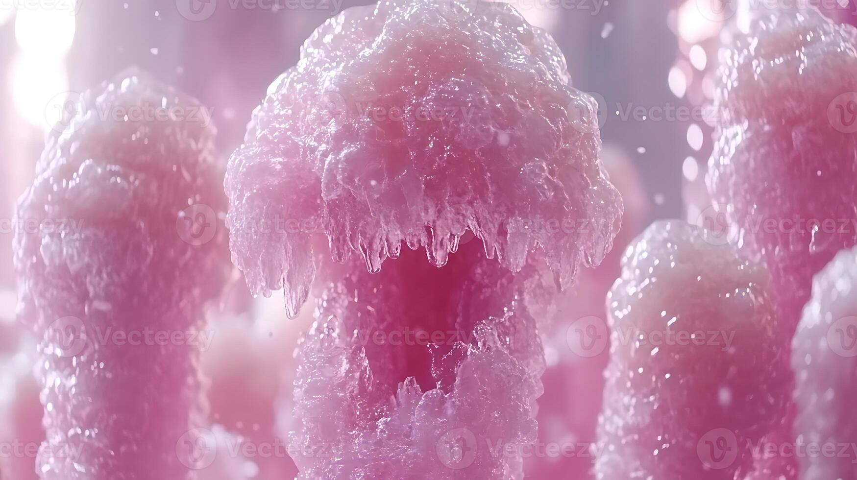 Macro Close-Up of Pink Crystal Growths With Ethereal Lighting Effects photo
