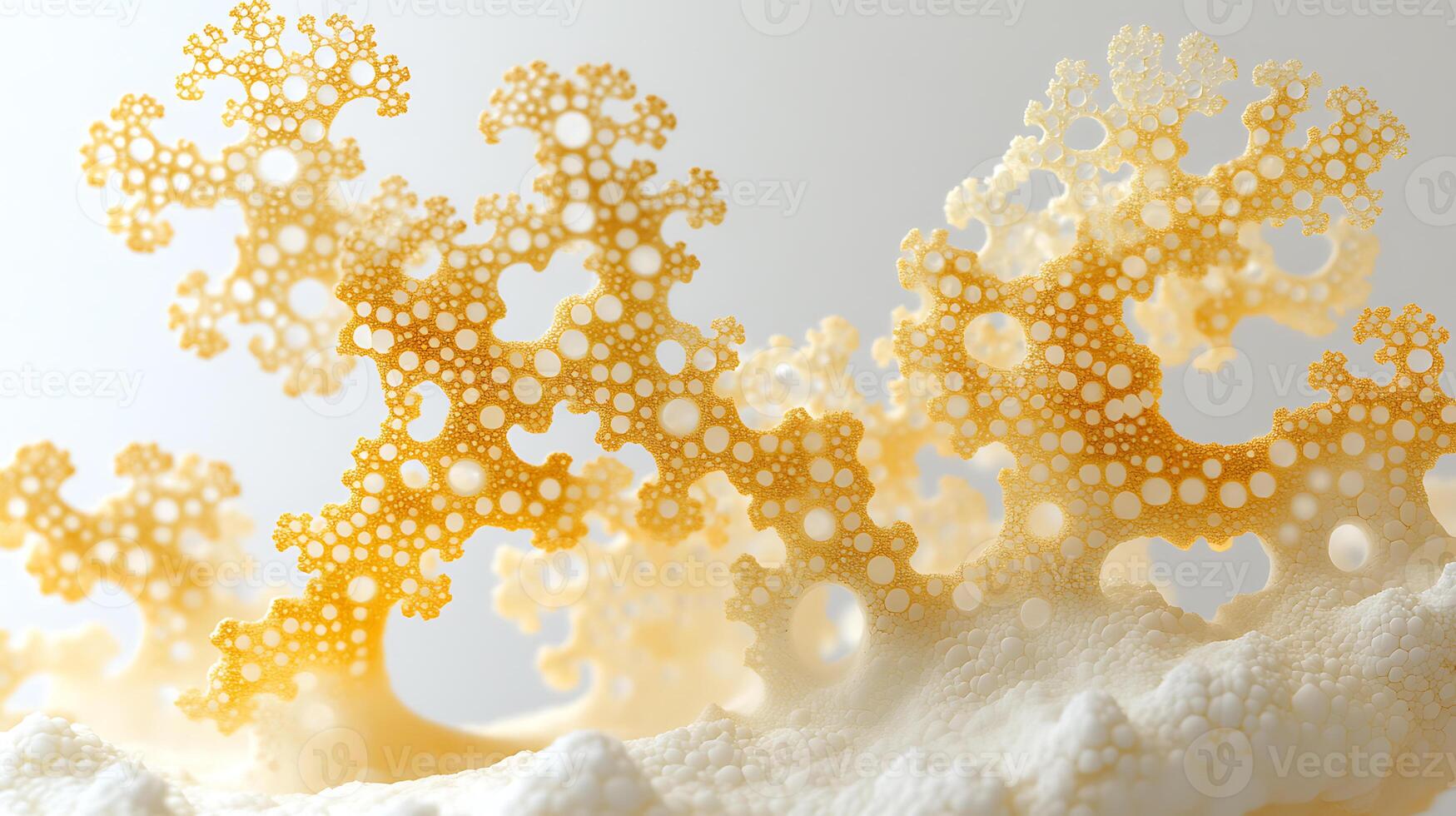 Abstract Organic Structure with Golden Cellular Patterns in Bright Light photo