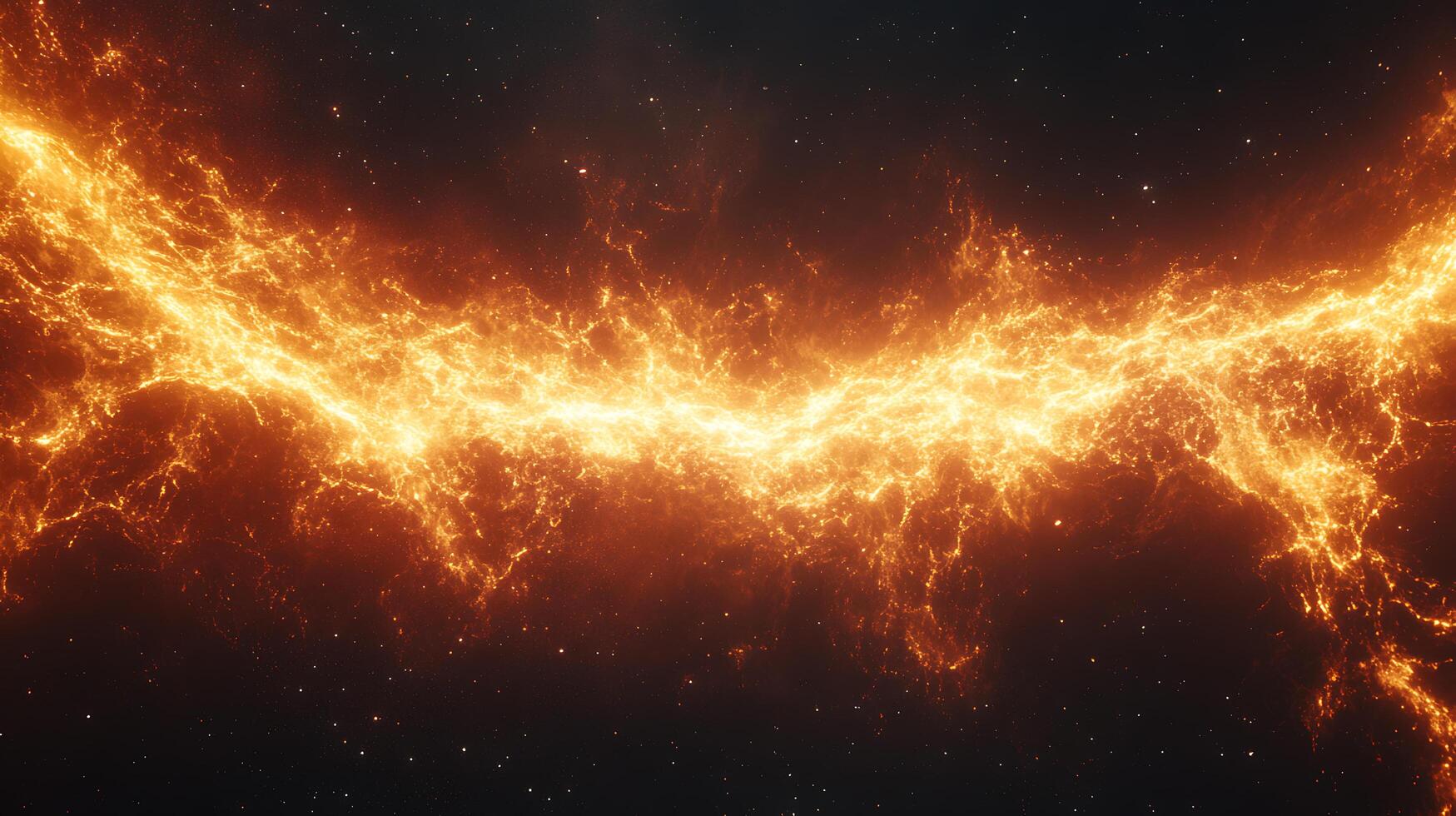 Fiery Cosmic Stream Illuminating the Depths of Space with Glowing Energy photo